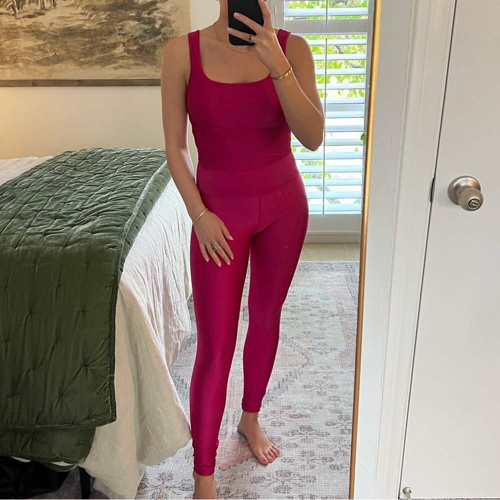 XS ATHLETA HOT PINK TANK AND LEGGING SET